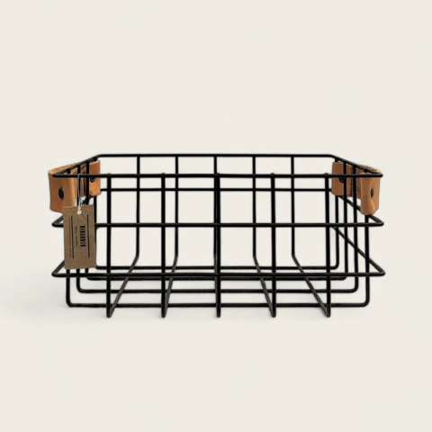 CANASTA MANIJAS ECOCUERO NEGRA