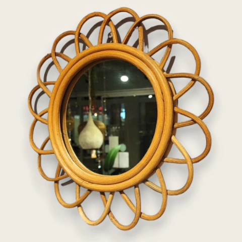 ESPEJO FLOR CHICO RATTAN