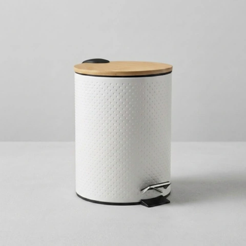 CESTO A PEDAL DOTS BLANCO 5 LITROS