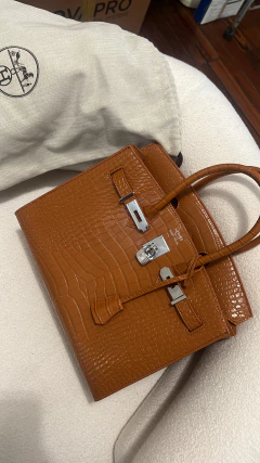 Birkin Hermes vintage de mano de cuero con candado - CABU
