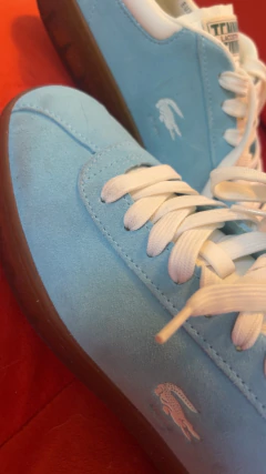 Zapatillas deportivas Lacoste Tennis Celeste sin uso nuevas - CABU