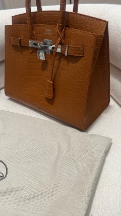 Birkin Hermes vintage de mano de cuero con candado - tienda online