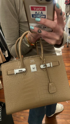 Birkin Hermes vintage Cartera de mano cuero textura cocodrilo en internet