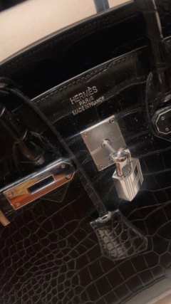 Cartera de mano Hermès vintage piel grabada - comprar online