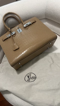 Birkin Hermes vintage Cartera de mano cuero textura cocodrilo - comprar online