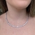 Choker Rivieira Pedras Quadradas Banhada No Ródio - CK814 - loja online