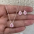 Conjunto Gotinha Pedra Fusion Rosa/Verde/Azul Cravejada Com Zircônias Em Prata 925 -CJ442
