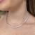 Choker Rivieira Pedras Quadradas Banhada No Ródio - CK814 na internet