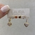 Kit Trio Argola Com Pingente De Coração E Dois Brincos De Coração Cravejado E Liso Banhado No Ouro - KTBR334 - comprar online