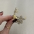 Piranha De Cabelo Duas Flores De Strass Dourada - PS401 - LAURA ASSUNÇÃO SEMIJOIAS 