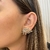 Brinco Ear Cuff Folhas Cravejado Dourado - BR2043 na internet