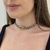 Choker Malha Relógio Com Peça Central Retangular Vazada Banhada No Ouro/Ródio - CK882 na internet
