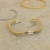 Bracelete Ondulado Banhado No Ouro/Ródio Branco - PL1333 - LAURA ASSUNÇÃO SEMIJOIAS 