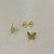 Imagem do Conjunto Gravatinha Borboleta Lisa E Cravejada Banhada No Ouro/Ródio - CJ488