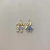 Colar Casal De Filhos (Pingente Menino e Menina) Cravejados Com Zircônias Azuis e Lilás E Um Separador Banhado No Ouro - CL2048 - LAURA ASSUNÇÃO SEMIJOIAS 