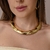 Choker Aro Largo Martelado Banhado no Ouro - CK878