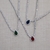 Colar Riviera Com Gota Azul ou Vermelha Cravejada Banhado No Ródio- CK626