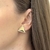 Brinco Triangulo Liso Com Bordas Cravejadas Banhado No Ouro - BR3146 - comprar online