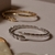 Pulseira Bracelete Snake Com Peças Triangulares Banhada a Ouro/Ródio - PL1177