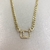 Colar Personalizado Inicial Cravejado No Cordão Elo Grumet Banhado No Ouro/Ródio - CL2034 - loja online