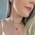 Conjunto Brinco e Colar com Pedra Formato Coração Pink e Verde Dourado - CJ363 na internet