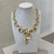Colar Ondulado Estilo Gravata Banhado no Ouro - CL2112 - loja online