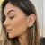 Brinco Ear Cuff Folhas Cravejado Dourado - BR2043
