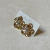 Brinco de Flor Pétalas Douradas e Miolo Prata Banhado a Ouro - BR2604