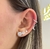 Argola Com Pingente De Estrela Prata/Dourado Aço Cirúrgico 8mm - PC204EST na internet