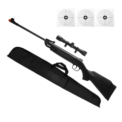 CARABINA PRESSÃO QGK14 BK EDITION 5.5MM+CAPA+LUNETA4x32+ALVO