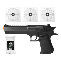 PISTOLA AIRGUN SPRING SDE BK 6MM + 1000 BBS + ALVO