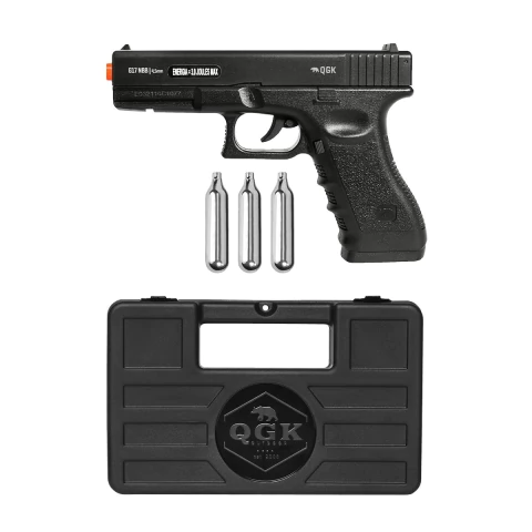 PISTOLA PRESSÃO AIRGUN G17 NBB 4,5MM QGK + MALETA + CO2