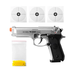 PISTOLA DE AIRSOFT SPRING HS-B92S 6MM + BBS + ALVO