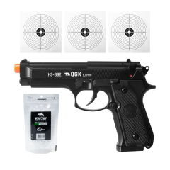 PISTOLA DE AIRSOFT SPRING HS-B92 6MM + 1000 BBS + ALVO