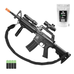 RIFLE AIRSOFT AIRGUN M4 SPRING MR744 QGK 6MM+PACK+1000BBs