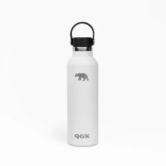 GARRAFA TÉRMICA PE 24 OZ 709 ML QGK BRANCO COM TAMPA