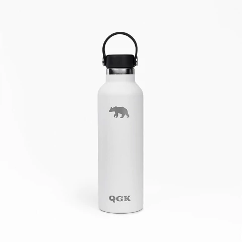 GARRAFA TÉRMICA PE 24 OZ 709 ML QGK BRANCO COM TAMPA