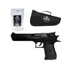 PISTOLA AIRGUN SPRING DESERT EAGLE BK 6MM - QGK + CAPA + BBS - comprar online