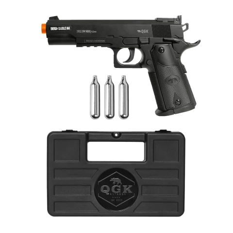 PISTOLA PRESSÃO AIRGUN COLT 1911 NBB 4,5MM QGK +MALETA + CO2