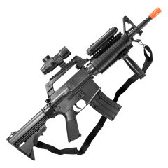 RIFLE AIRGUN M4 SPRING MR744 QGK 6MM + PACK + 200BBS ALUMINIO na internet