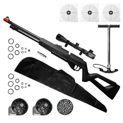 CARABINA PCP G850 5,5MM+LUNETA 3-9x40+CAPA+CHUMBO+BOMBA+ALVO - comprar online