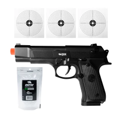 PISTOLA AIRSOFT SPRING FULL METAL SP92T 6MM QGK+1000BBS+ALVO - comprar online