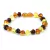 Pulseira de âmbar para adultos colorida polida