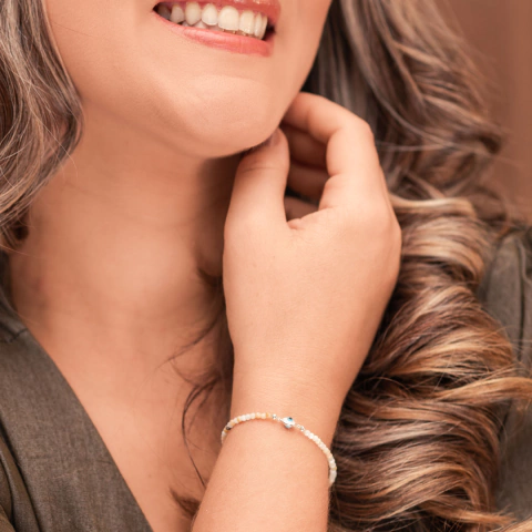 Pulseira Amazonita com Olho Grego - comprar online