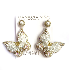 Aretes Mariposa Blanco boreal