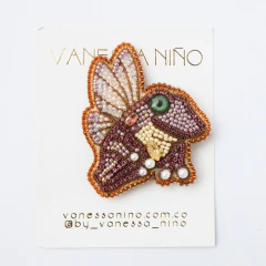 Broche Rana Mariposa Morado - comprar online