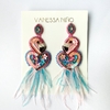 Aretes Flamenco Rosa Celeste