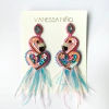 Aretes Flamenco Rosa Celeste