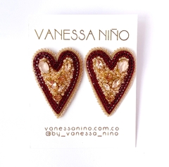 Aretes Clari Topo Vino Rosegold