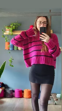 polera A S T R I D Ciruela/ negro